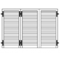 Persiana a 3 ante con cardine a muro