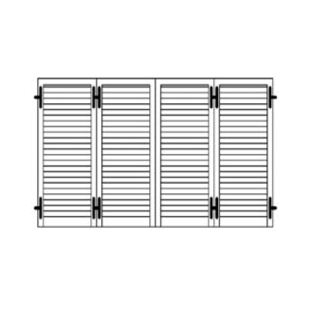 Persiane a 4 ante con cardine a muro