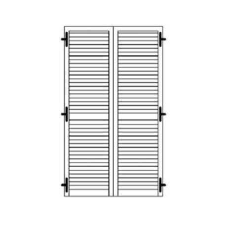Porta persiana a 2 ante con cardine a muro