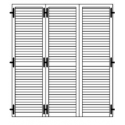 Porta persiana a 3 ante con cardine a muro